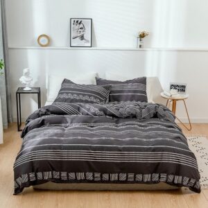 Modern 3-Piece Totem Bedding Set/Duvet Cover Set Soft Cotton Black White