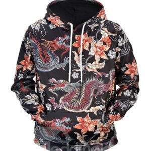 Lightweight Pullover Clear Print Casual Style 3D Painted Hoodie