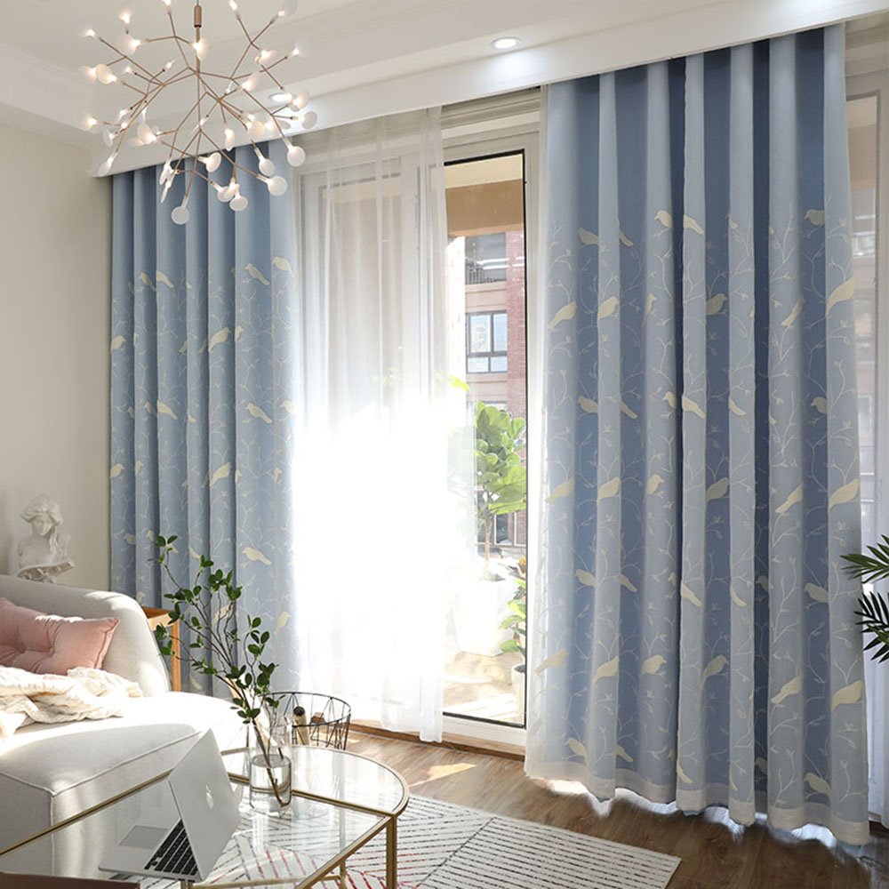 Modern Birds Embroidery Curtain Sets Sheer and Lining Blackout Curtain for Living Room Bedroom Decoration No Pilling No Fading No off-lining - Image 10