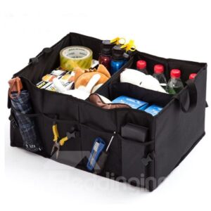 High Capacity Oxford Cloth Folding Black Car Trunk Organizer