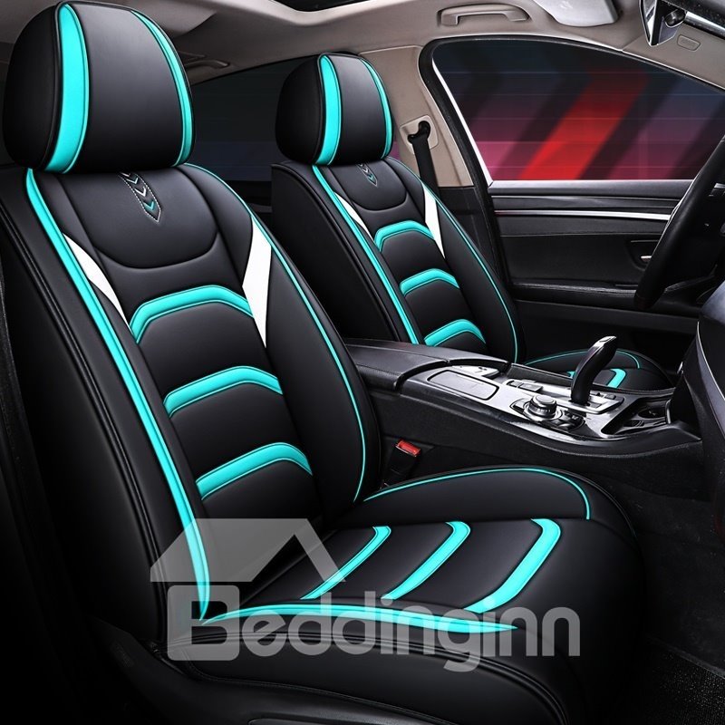 5 Seater Luxury Car Seat Covers Full Coverage Soft Wear Resistant Durable Skin Friendly Faux Leather Airbag Compatible Fastness Universal Fit Auto Seat Covers Suitable for Auto Van Sedan SUV and Truck - Image 2