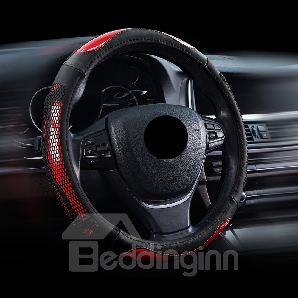 Universal Car Steering Wheel Cover Breathable Absorbent Non-slip Odorless Real Cowhide Skin-friendly Stylish Comfortable And Safe Cool And Breathable Car Steering Wheel Cover