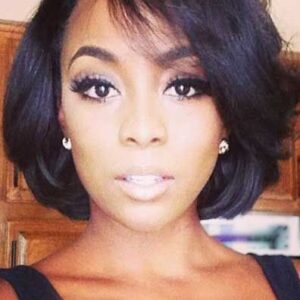 Medium Hairstyle Women's Straight Lace Front Human Hair Wigs 10 Inches