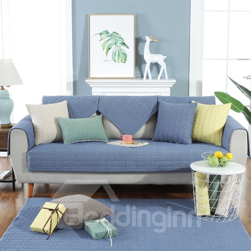 Modern Style Anti-Slip Cotton Pure Color Water Resistant Sofa Covers - Image 3