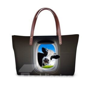 Doubtful Cows 3D Printed for Women Girls Shoulder HandBags