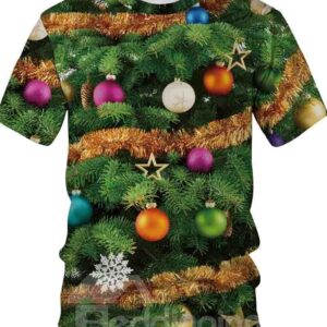 Christmas Polyester Couple European Style Straight Model 3D T-Shirt