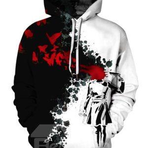 Casual Style Polyester Fastness Loose Model 3D Painted Hoodie