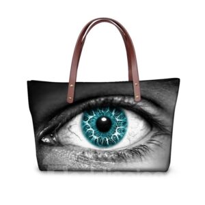 Green Charming Eye Waterproof Sturdy 3D Printed for Women Girls Shoulder HandBags