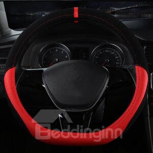 Luxury Creative D-Type Design With Durable Microfiber Leather Material Medium Car Steering Wheel Cover
