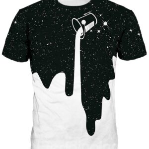 Milk Falling Down Short Sleeve Round Neck 3D Painted T-Shirt