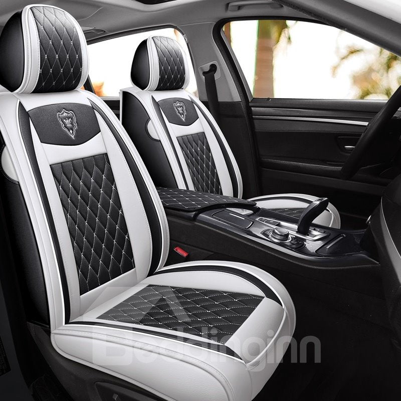 Sport Car Seat Cover Full Coverage Soft Wear-Resistant Durable Skin-Friendly Man-Made PU Leather Material Airbag Compatible 5-Seater Universal Fit Accessories for Auto Truck Van SUV - Image 3
