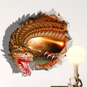 Creative Design Cartoon Magic Dragon 3D Wall Sticker