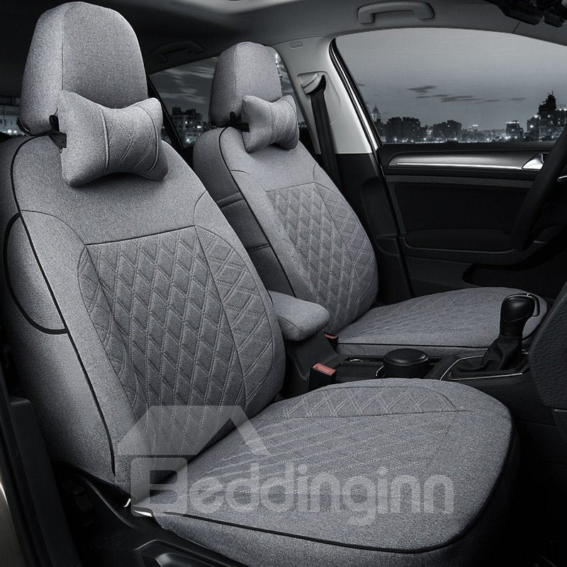 Simplistic Design With Classic Plaid Diamond Patterns Custom Car Seat Covers - Image 4