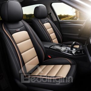 PU Leather £¦ Breathable Cotton Linen Material 5 Seats Universal Fit Seat Covers Full Coverage With Waterproof Leather Wear-Resistant Dirty-Resistant Universal Fit Seat Covers