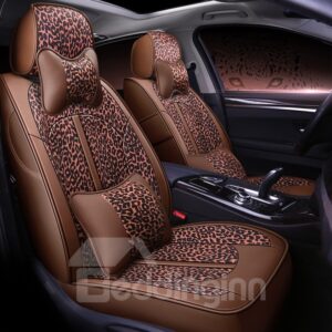 Luxury Leopard Pattern Modern Style PU Leather Custom Car Seat Cover