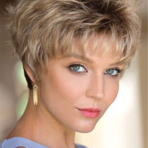 Synthetic Hair Natural Straight Women Capless 10 Inches 120% Wigs Heat Resistant Natural Looking Daily Party Wigs Cosplay Wigs with Natural Bangs with Free Wig Cap