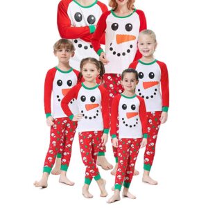 Christmas Family Matching Pajamas Set Santa's Deer Sleepwear for The Family Boys and Girls Colorfast Wear-resistant Snowman