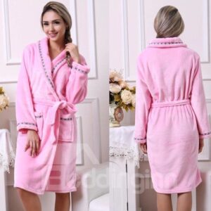 Cozy Lovely Elegant Concise Bathrobe for Women