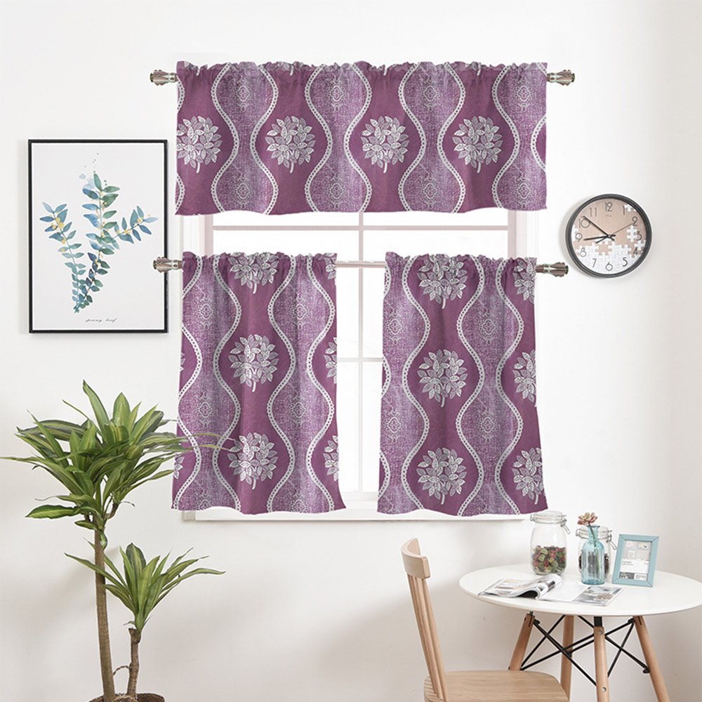 Pastoral Jacquard Floral Window Valance 1 Pc Short Curtain for Kitchens Bathrooms Basements & More - Image 16