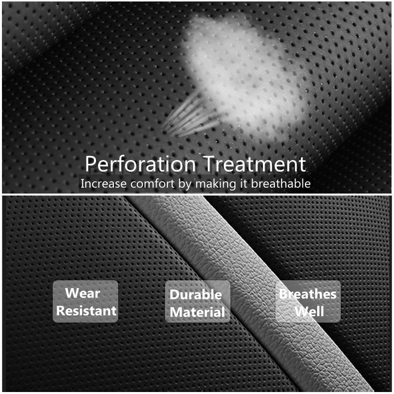 Sport Theme Car Seat Cover for 5-Seater Sedan SUV, Universal Fit Microfiber Leather Full Set Cushion Covers - Image 7