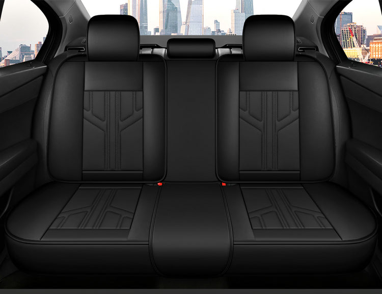 Universal Car Seat Cover Suitable for 5-Seater Sedan SUV Faux Leather Geometric Pattern - Image 19