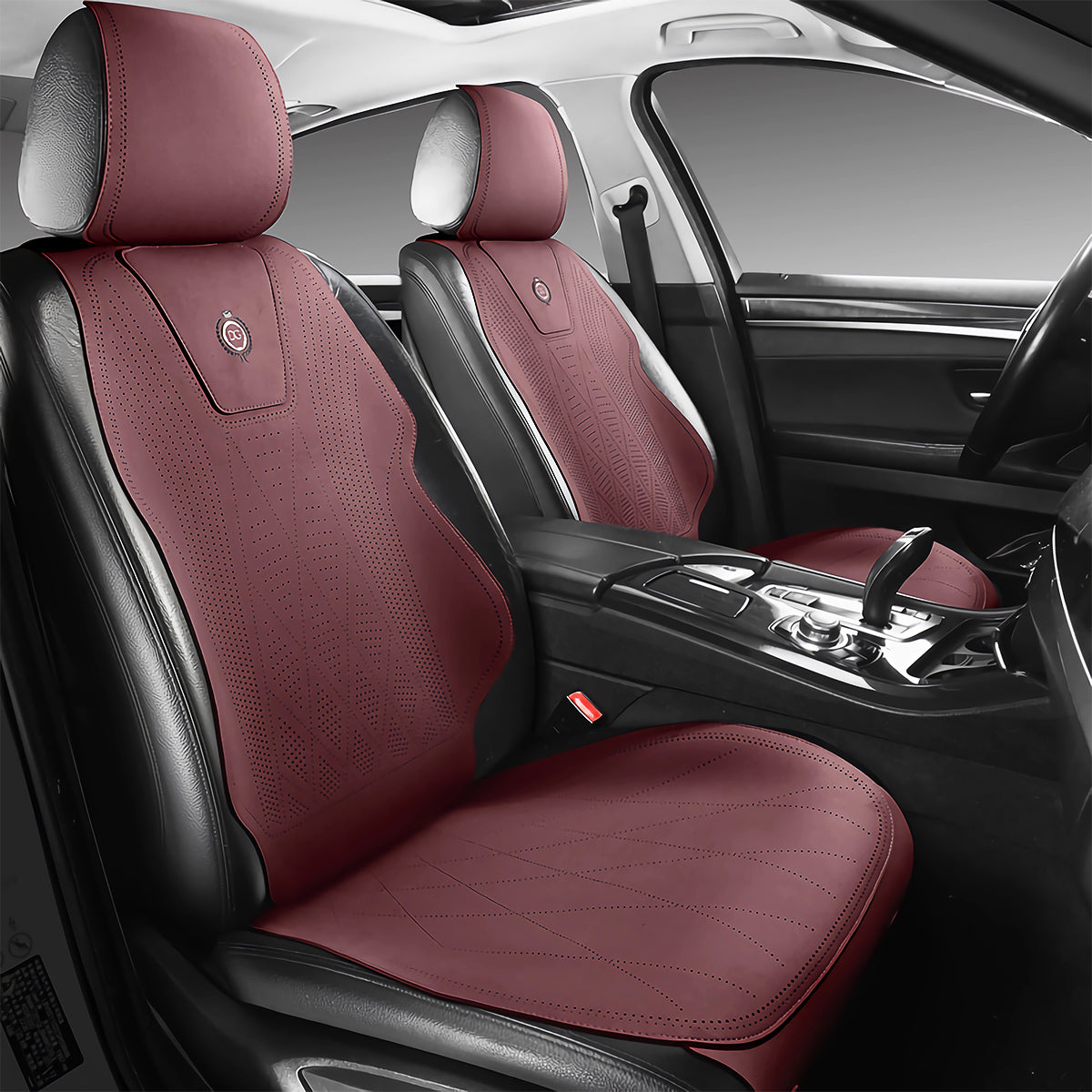 Microfiber Suede Car Seat Cover Full Set for 5-Seater Sedans SUV, Universal Fit, Pad Style - Image 8