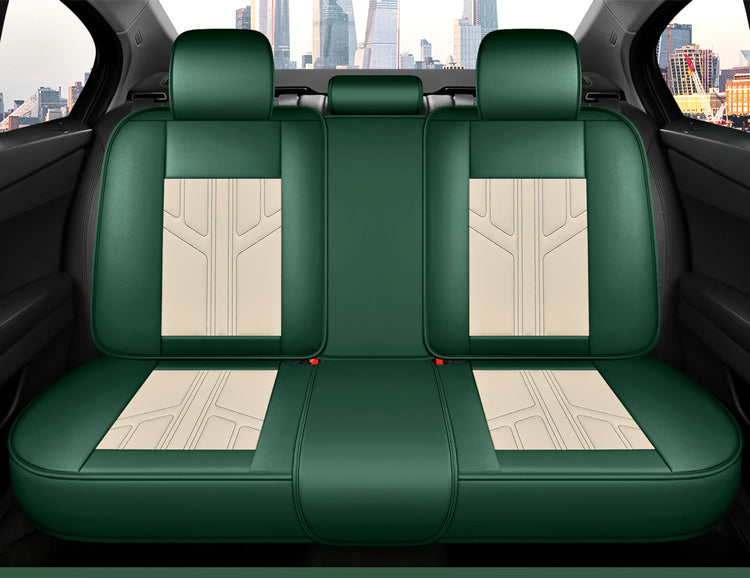 Universal Car Seat Cover Suitable for 5-Seater Sedan SUV Faux Leather Geometric Pattern - Image 3