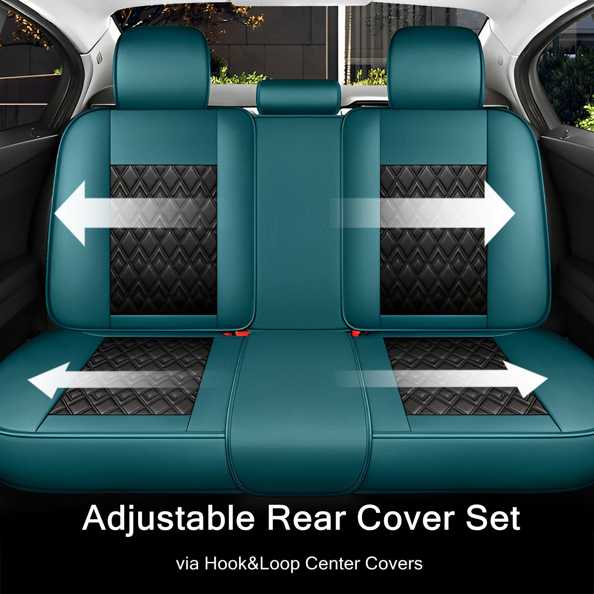 Universal Fit Car Seat Cover Full Set for 5-Seater Sedan SUV Diamond Pattern Faux Leather Vehicle Cushion Cover - Image 5
