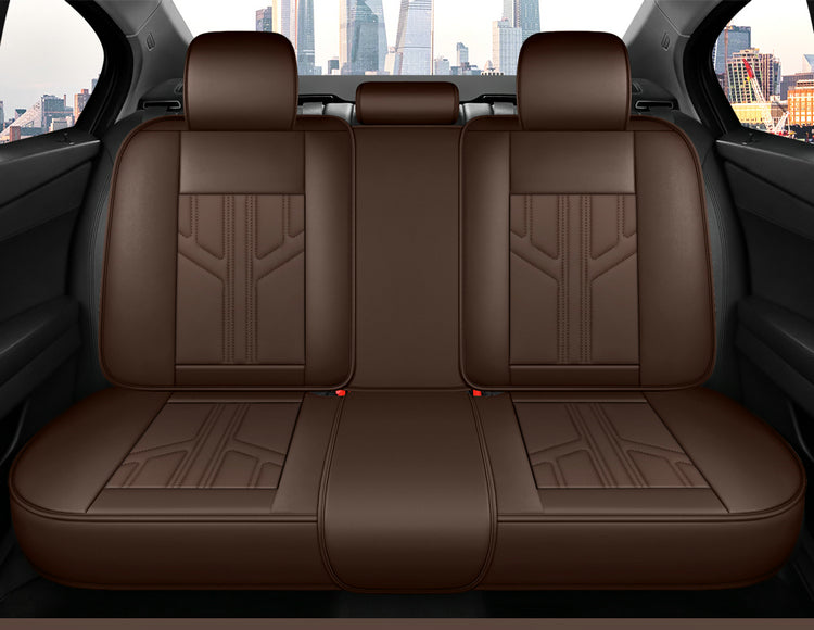 Universal Car Seat Cover Suitable for 5-Seater Sedan SUV Faux Leather Geometric Pattern - Image 10
