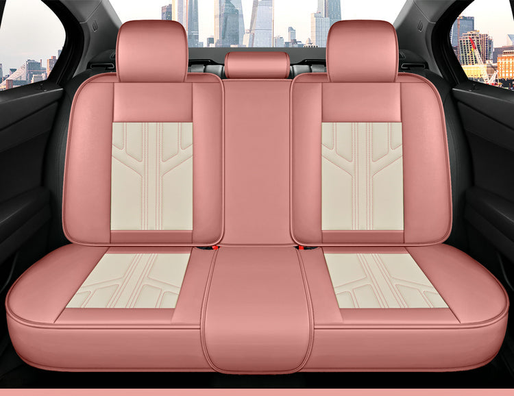 Universal Car Seat Cover Suitable for 5-Seater Sedan SUV Faux Leather Geometric Pattern - Image 13