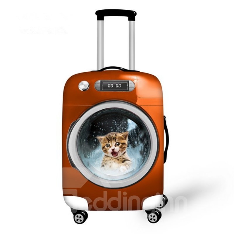 Unique Wash Machine with Cute Animals Pattern 3D Painted Luggage Cover - Image 8