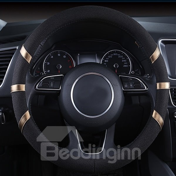 Classic Black Style With Colored Ribbon Design Fashion Car Steering Wheel Cover - Image 2