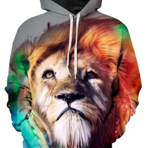 Cool Long Sleeve Lion King Pattern 3D Painted Hoodie