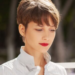 Capless Synthetic Hair Natural Straight 120% 8 Inches Wigs