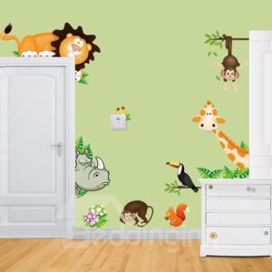 Cartoon Zoo Animal Nursery/Kids-room Wall Sticker