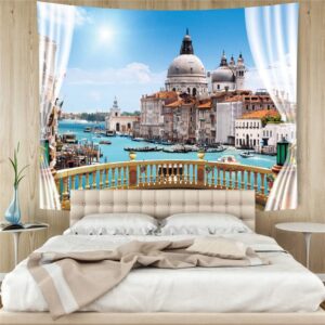 3D Venetian Castle Wall Tapestry Home Decoration Wall Decorations Bedspread Bed Cover Table Cloth Curtain