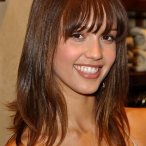 Human Hair Lace Front Cap Straight Women 16 Inches 130% Wigs Heat Resistant Natural Looking Daily Party Wigs Cosplay Wigs with Natural Bangs with Free Wig Cap