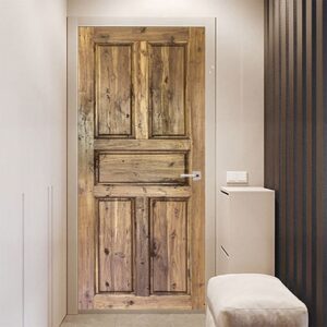 3D Simulation Wood Door Murals Wall Sticker Self Adhesive Door Art Stickers Scenery Home Decor