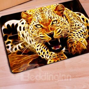 Special Design Rectangle Leopard Print Non Slip Entrance Doormat