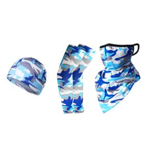 3pcs/Set Earloops Bandana & Arm Sleeve & Helmet Liner Cap For Men Women Motorcycle Cycling Outdoors Sports