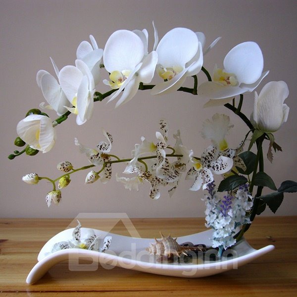 Artificial Flowers & Pot Set Phalaenopsis Polyurethane Home Decorative Artificial Flower Home Decor - Image 3