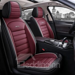 Simple Style 5 Seater Full Coverage Wear Resistant and Scratch Proof Skin Friendly Leather Comfort Easy to Clean Up Airbag Compatible Universal Fit Seat Covers