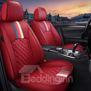 Car Seat Covers Full Set Leather Universal Fit Car Seat Covers Faux Leatherette Automotive Vehicle Cushion Cover for 5 Seat Cars SUV