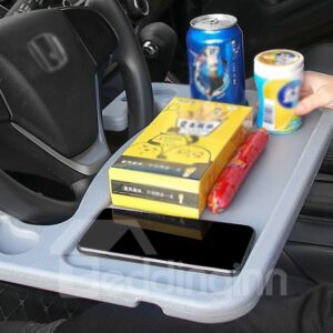 1PCS Steering Wheel Desk Laptop Tablet iPad Or Notebook Car Travel Table Food Eating Hook On Steering Wheel Tray for Constant Travelers Fits Most Vehicles Steering Wheels