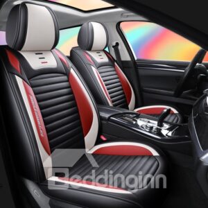 Sport Style 5 Seats Durable Leather Trendy Security Breathable and Environmentally Friendly No Odor Stain Resistant Wear Resistant Full Coverage Four Seasons Universal Seat Covers