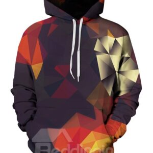 Creative Geometry Gradient Pattern 3D Painted Hoodie