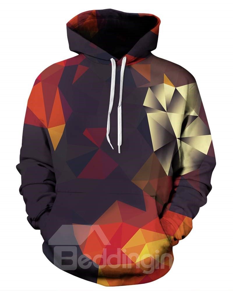 Creative Geometry Gradient Pattern 3D Painted Hoodie