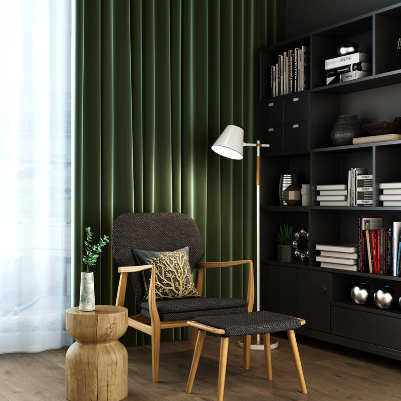 Velvet Window Curtains Plain Red Dark Green Shading Curtains Double Pinch Pleat Blackout Curtains Custom 2 Panels Drapes for Living Room Bedroom Decoration - Image 21