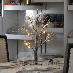 Lighted Birch Tree Battery Operated and USB Power Tabletop Tree Lamp Bonsai Birch Tree Lights with Warm White LED for Home Party Festival Wedding Decoration