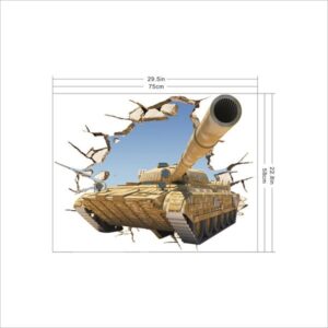 Fantastic Tank Through Wall Removable 3D Wall Sticker